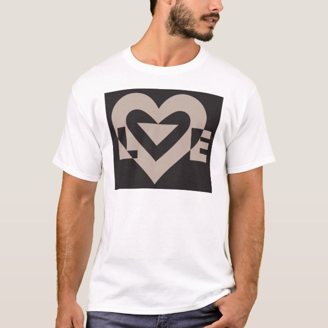 Love Gray on Black T-Shirt (Front)