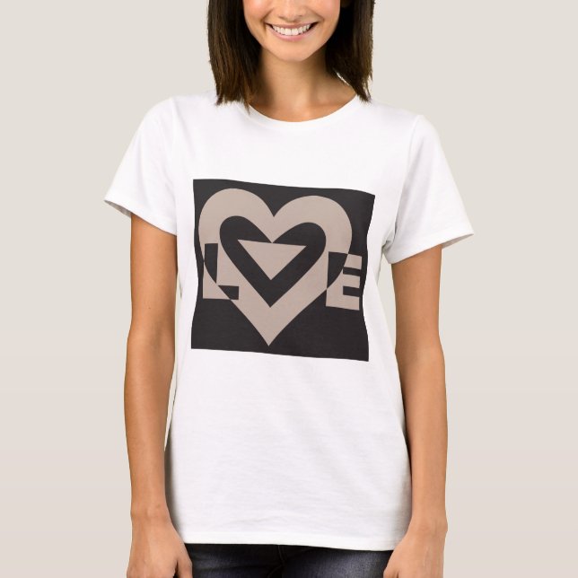 Love Gray on Black T-Shirt (Front)