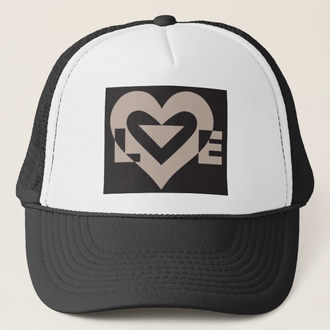 Love Gray on Black Trucker Hat (Front)