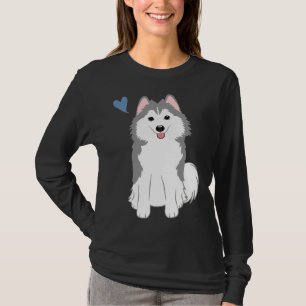 Love Gray Pomsky Pomeranian Husky T-Shirt