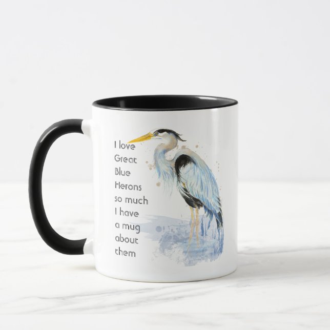 Love Great Blue Herons So Much Fun Quote Mug (Left)