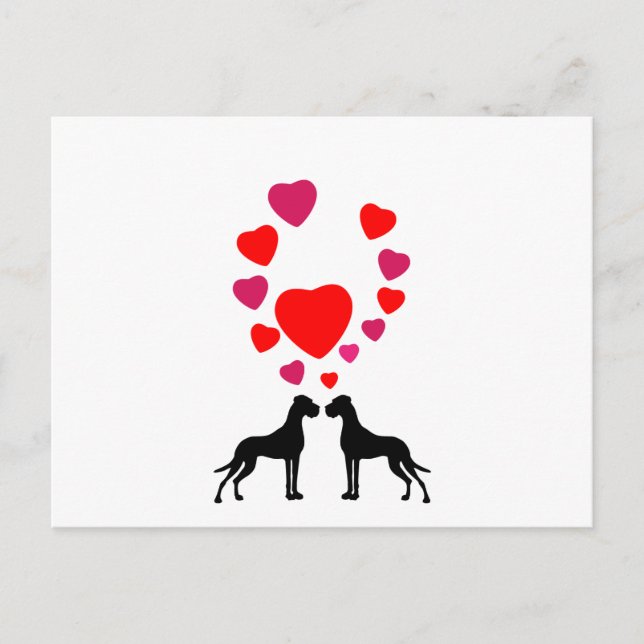 Love Great Dane Couple Postcard (Front)