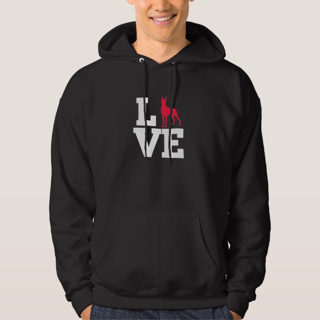 Love Great Dane Dog Lover Dog Mom Dad Hoodie (Front)