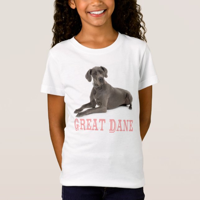 Love Great Dane Puppy Dog Girls Tee shirt (Front)
