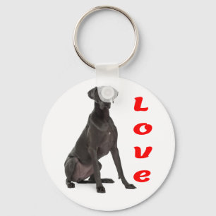 Love Great Dane Puppy Dog Keychain