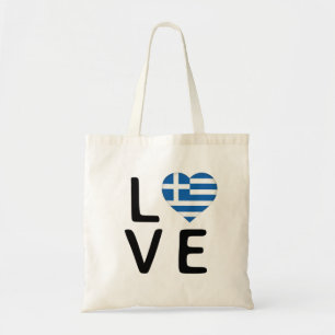 Love - Greece Flag Tote Bag