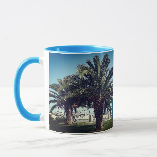Love Greece Monogram Palm trees Summer  Mug (Left)
