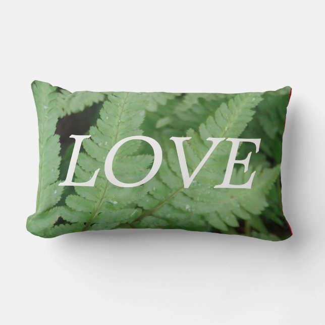 lOVE green fern inspiration pillow (Front)