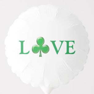 Love Green Irish Clover Shamrock St. Patrick's Day Balloon