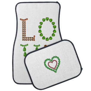 Love – Green Peridot and Brown Smoky Quartz Gemsto Car Floor Mat