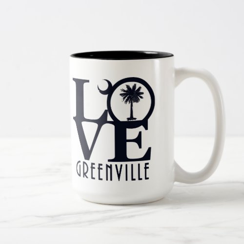 LOVE Greenville SC 15oz Two_Tone Coffee Mug