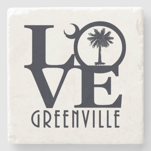 LOVE Greenville SC Stone Coaster
