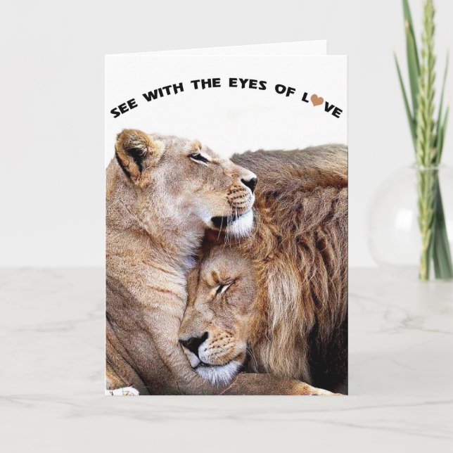 Love Greeting Card (Lion Pair) (Front)