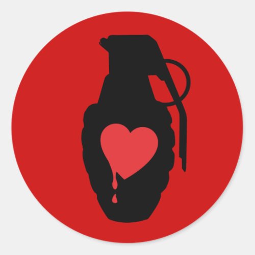 Love Grenade _ Love is a Battlefield Classic Round Sticker