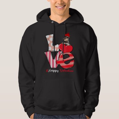 Love Grey Miniature Schnauzer Dog With Hat Valenti Hoodie