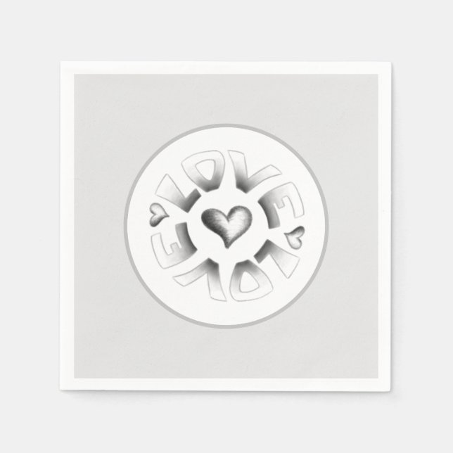 Love Grey Napkins (Front)