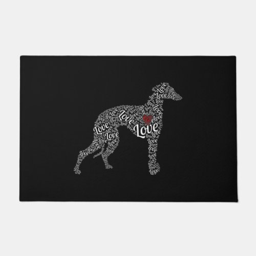 Love Greyhound Dog  I Love Greyhounds Doormat