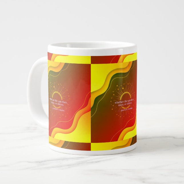 Love, Grounded in Gratitude | Inspirational Valent Giant Coffee Mug (Front Left)