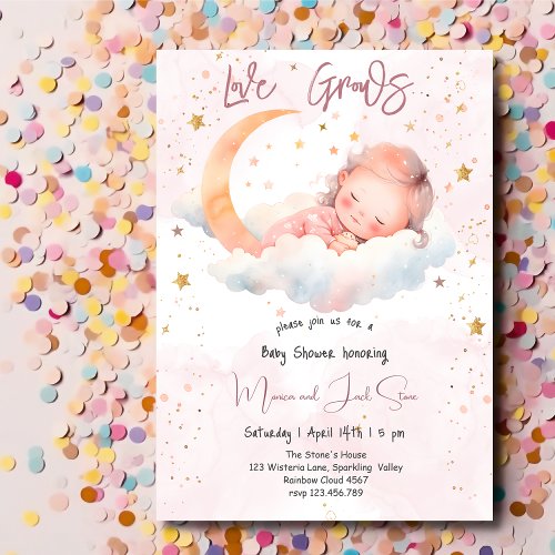 Love grows baby shower invitation