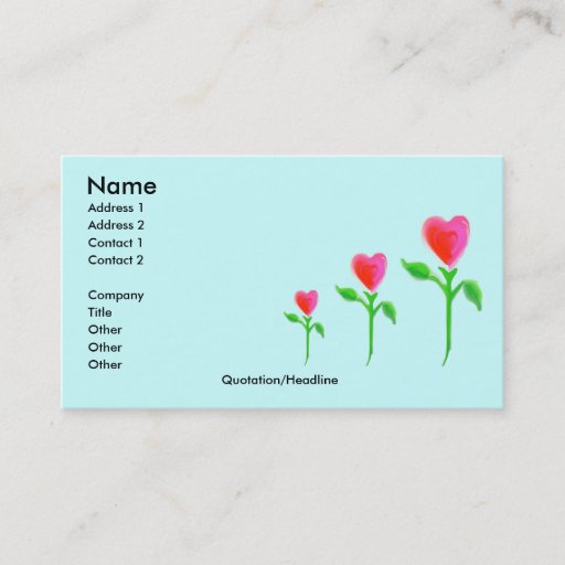 Customizable Love Grows business card