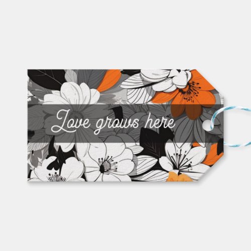 Love grows here modern floral gift tags