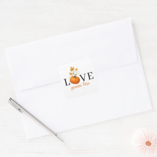 LOVE Grows Here   Pumpkin Lettering Fall Sticker
