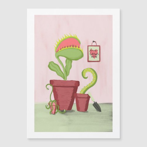 Love Grows Here  Quirky Potted Plants Card