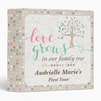 Love Grows In Our Family Tree Baby Shower Custom Binder