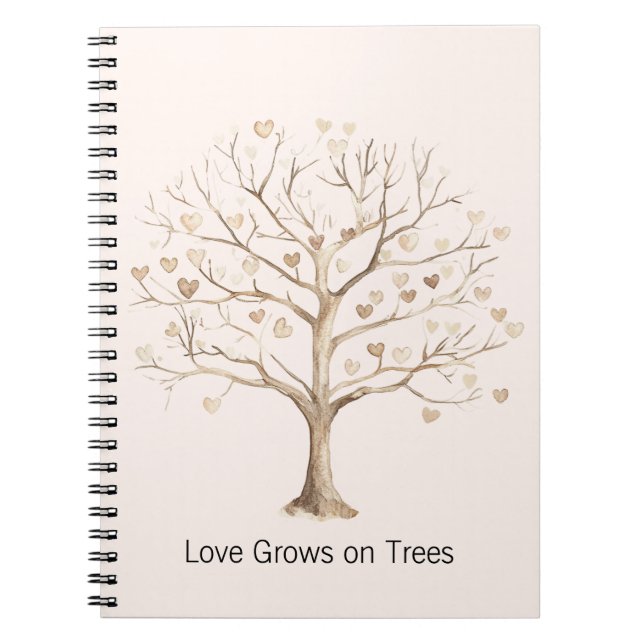 Love Grows on Trees Hearts Notebook (Front)