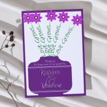 "Love Grows" Purple Floral Wedding Program