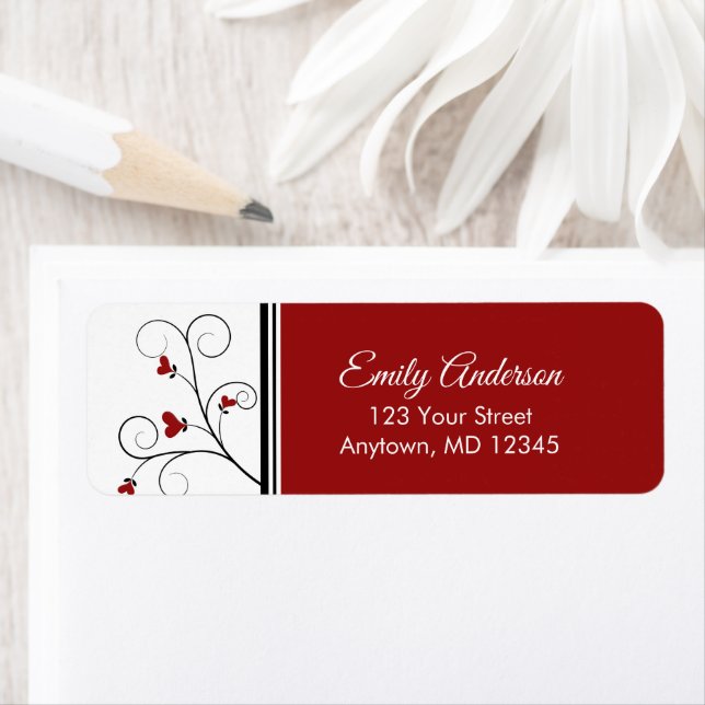 Love Grows | Red Hearts Valentine Return Address Label (Insitu)