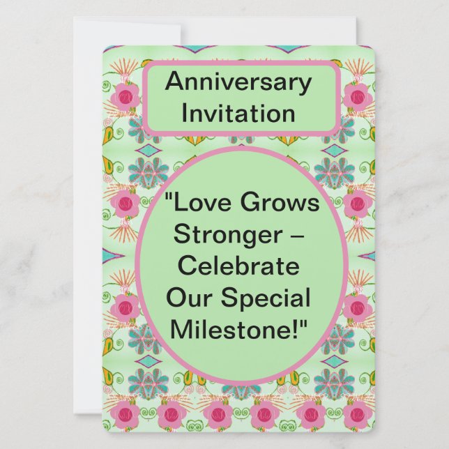 Love Grows Stronger: Celebrate Special Milestone Invitation (Front)