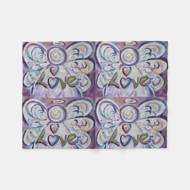 Love Guardian Angel Art Custom Fleece Blanket (Front (Horizontal))