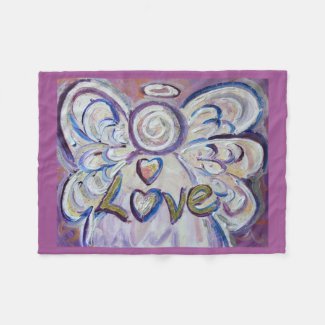 Love Guardian Angel Art Custom Fleece Blanket