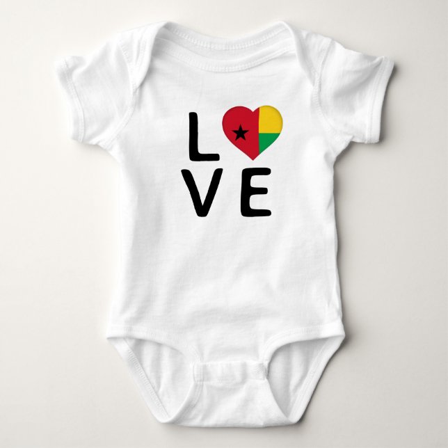 Love - Guinea Bissau Flag Baby Bodysuit (Front)