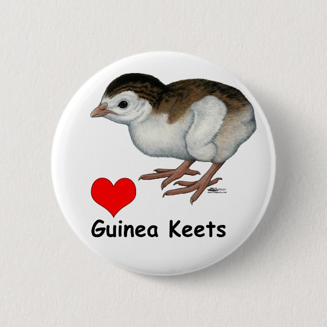 Love Guinea Keets Pinback Button (Front)