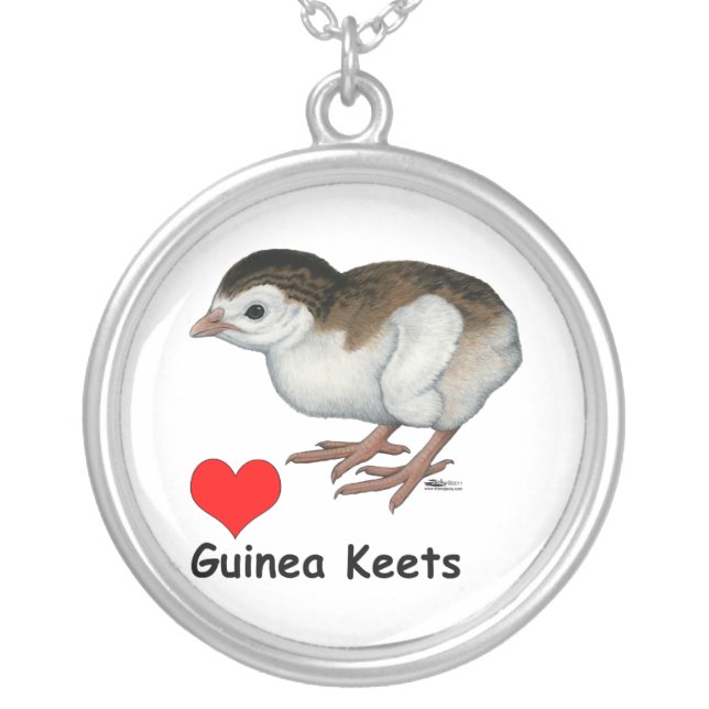 Love Guinea Keets Silver Plated Necklace (Front)