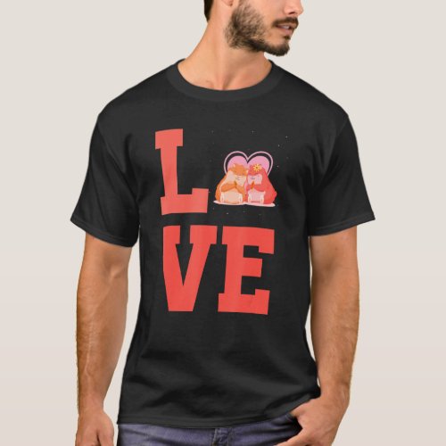 Love Guinea Pig Owner Pet Animals  Cavy Cavies Rod T_Shirt