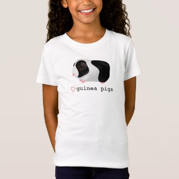 "love Guinea Pigs" Cute Black & White Guinea Pig T-shirt by Spiderwebs at Zazzle