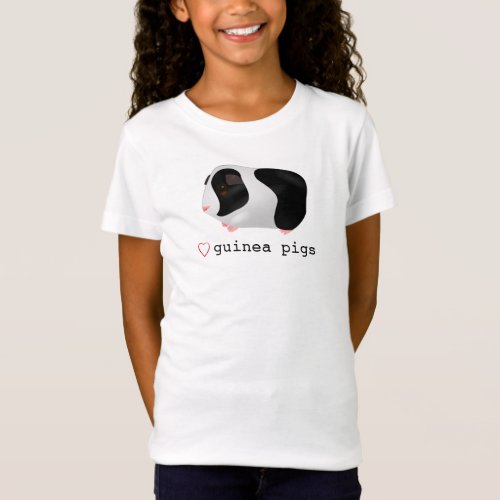 Love Guinea Pigs Cute Black  White Guinea Pig T_Shirt