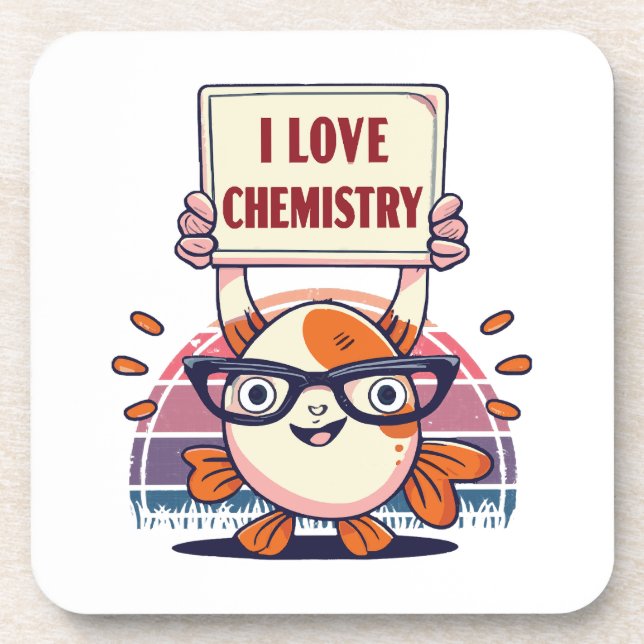 Love Guppies and Chemistry Beverage Coaster (Front)