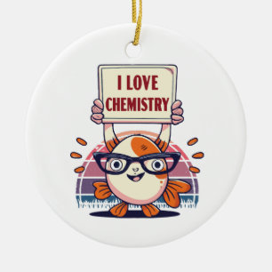 Love Guppies and Chemistry Ceramic Ornament