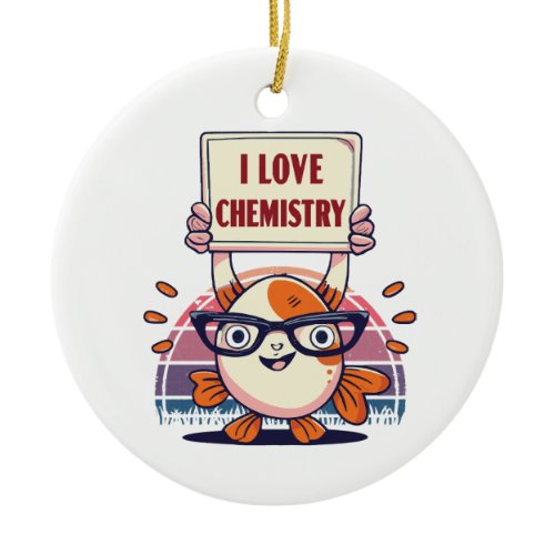 Love Guppies and Chemistry Ceramic Ornament