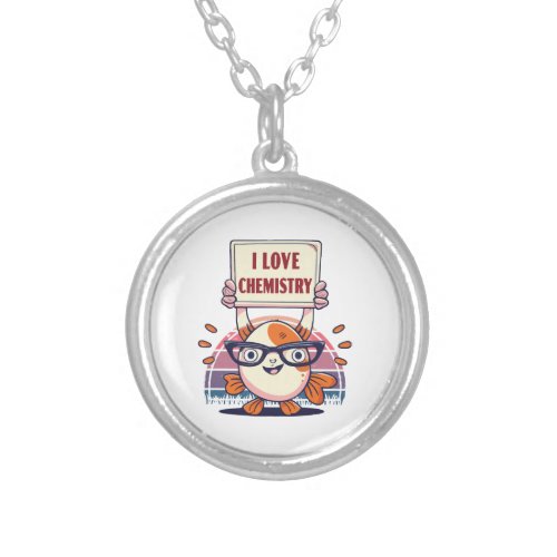 Love Guppies and Chemistry Silver Plated Necklace