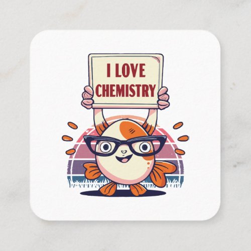 Love Guppies and Chemistry Square Business Card