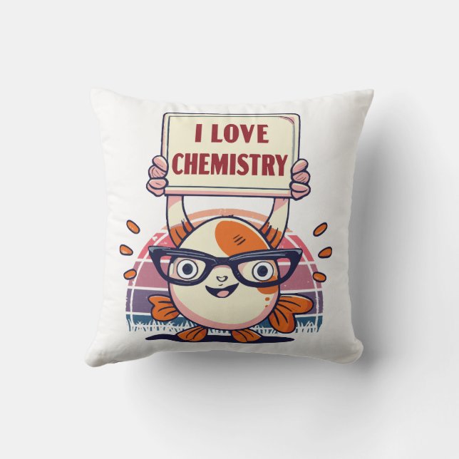 Love Guppies and Chemistry Throw Pillow (Back)