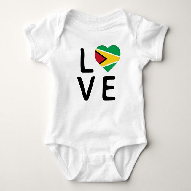 Love - Guyana Flag Baby Bodysuit (Front)