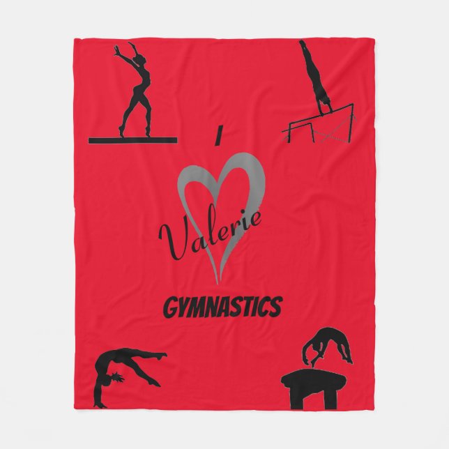 Love Gymnastics Events Girls Fleece Blanket (Front)