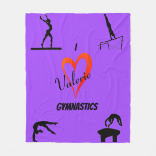 Love Gymnastics Events Girls Fleece Blanket