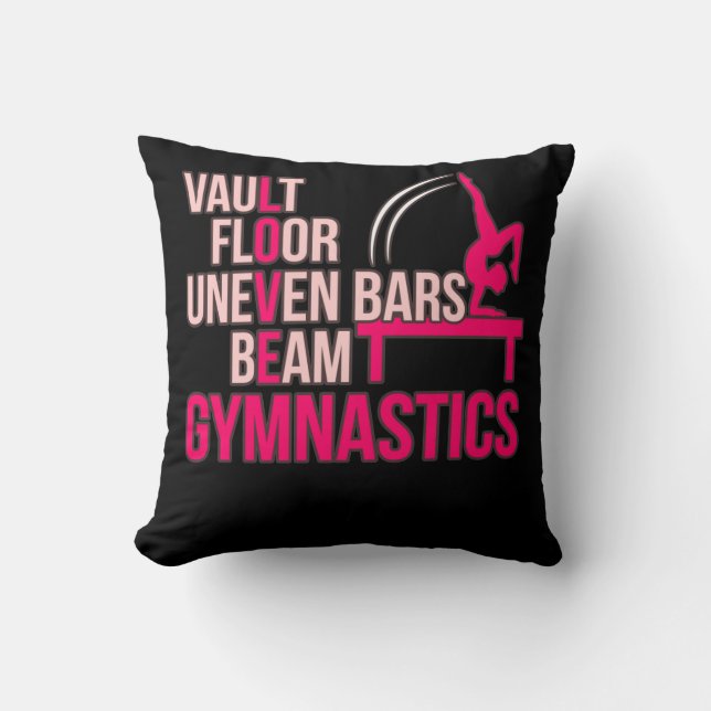 Love Gymnastics Gymnast Gymnastic Sports Lover Gra Throw Pillow (Front)